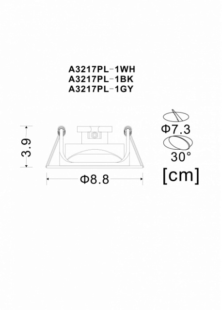 Точечный светильник Accento A3217PL-1WH