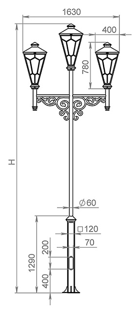 Наземный фонарь Murabelle 550-43/b-50