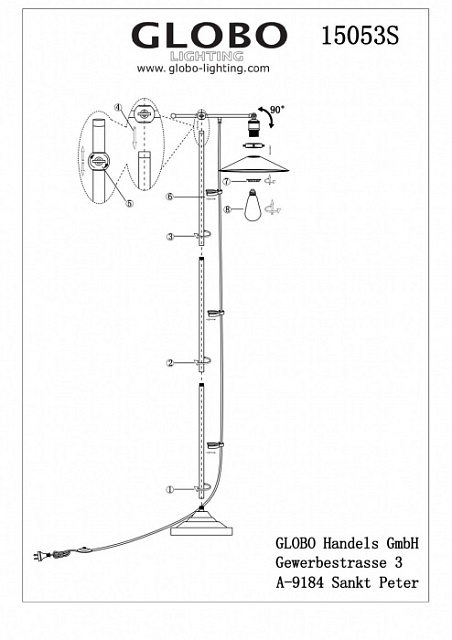Торшер Lenius 15053S
