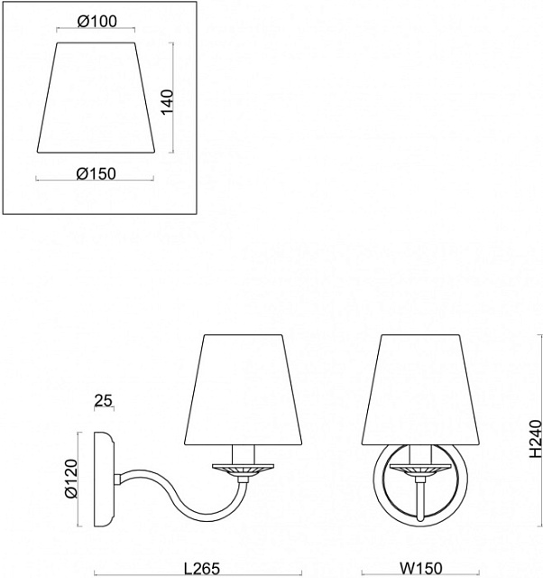 Бра Osborn FR2027WL-01BS