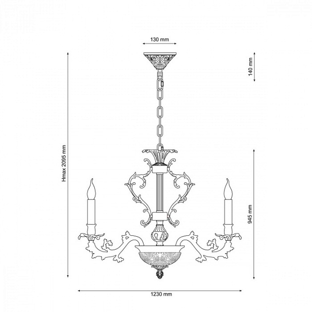 Подвесная люстра Firenze FIRENZE 1780.30.3 antique gold