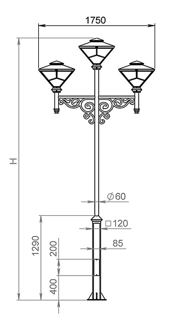 Наземный фонарь Exbury 540-43/b-50