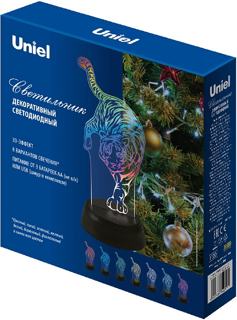 Световая фигура ULI-M506 RGB/3AA TIGER/BLACK