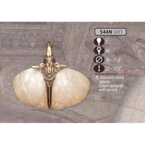 Настенный светильник Riperlamp 544N 544N/1 AY CREAM ALABASTER WITH CARVING купить