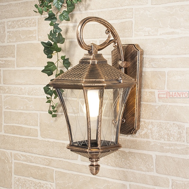 Настенный фонарь уличный  Virgo D черное золото (GLXT-1450D)