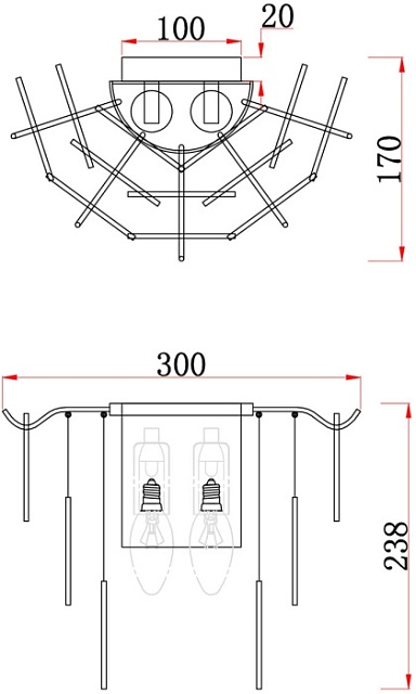 Настенный светильник Porto FR5104WL-02BS