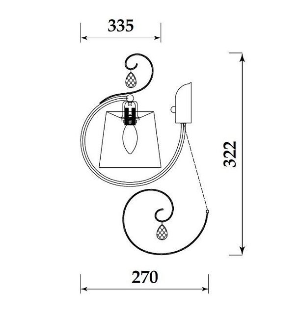 Бра Simone FR2020-WL-01-BZ