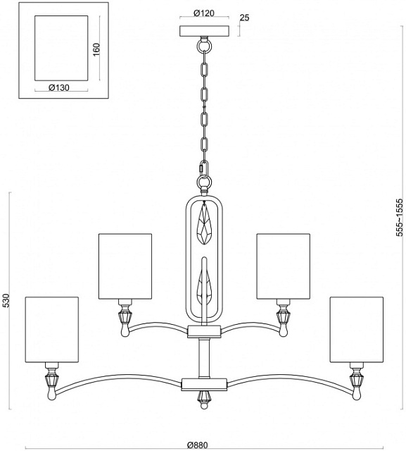 Подвесная люстра Riverside FR1007PL-12N