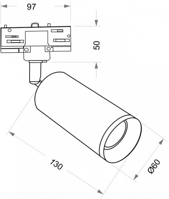 Трековый светильник Focus TR028-3-GU10-B