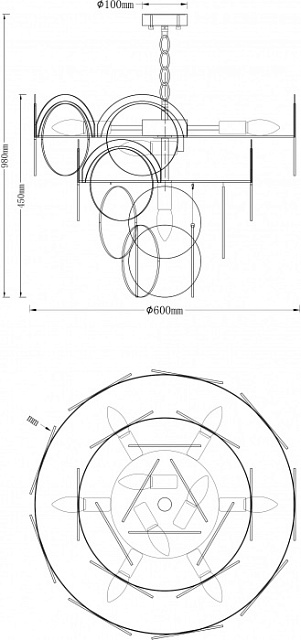 Подвесная люстра Komo V7082-10P