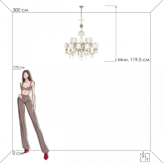 Подвесная люстра Grace 10203/12+8 White