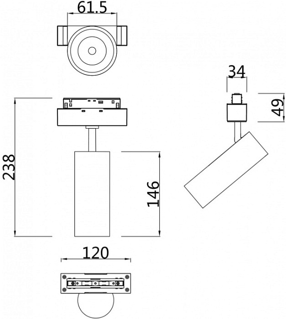 Трековый светильник Focus LED TR019-2-15W4K-W