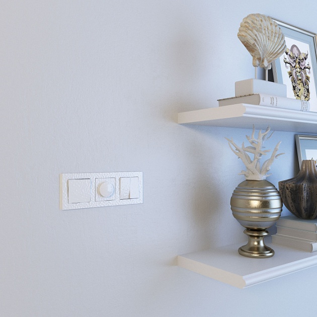 Выключатель Встраиваемые механизмы Hammer белые W1220001