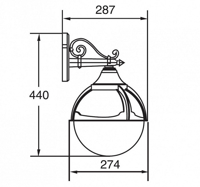 Настенный фонарь уличный  88102 Bl