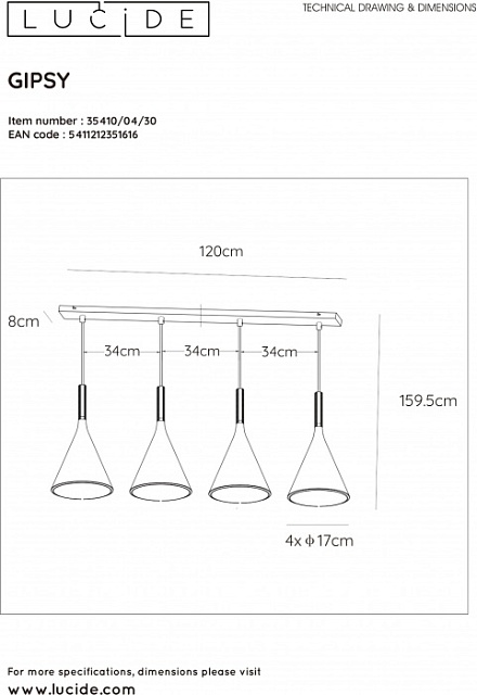 Подвесной светильник Gipsy 35410/04/30