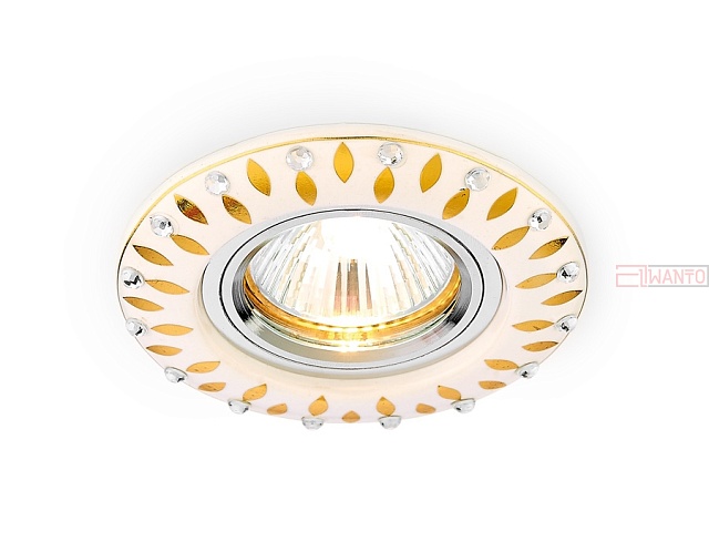 Точечный светильник Ambrella Дизайн С Узором И Орнаментом Гипс D5533 W/GD
