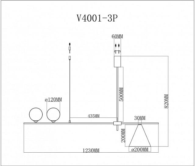 Подвесной светильник Holly V4001-3P
