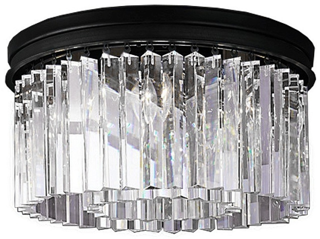 Потолочная люстра 1920s Odeon KR0387C-6B/P black/clear