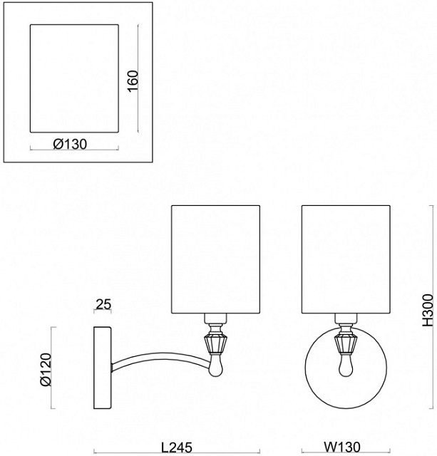 Бра Riverside FR1007WL-01BS