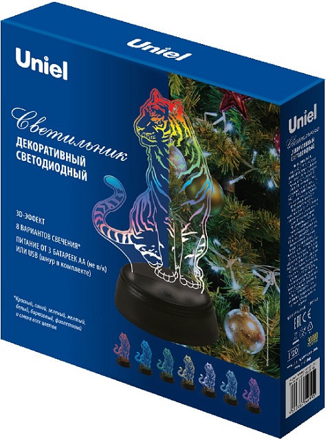 Световая фигура  ULI-M507 RGB/3AA TIGER/BLACK