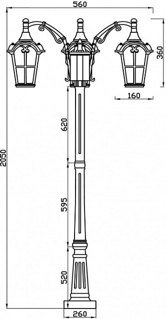 Наземный фонарь Albion O413FL-03BZ