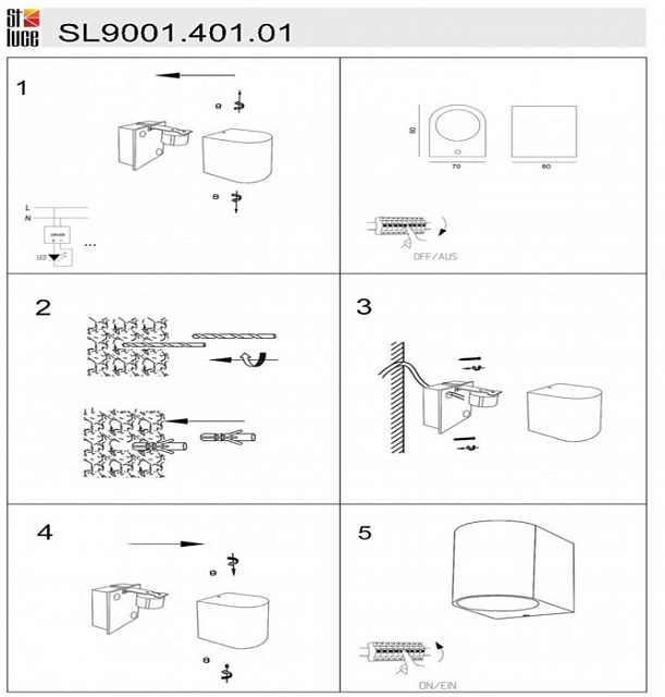 Настенный светильник уличный Borgo SL9001.401.01