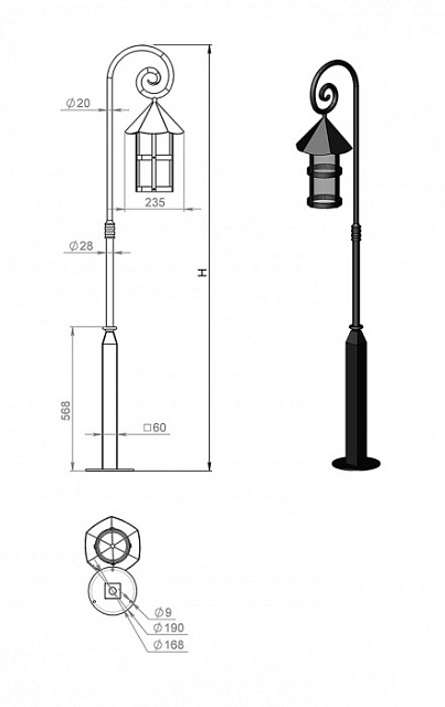 Наземный фонарь Valerie 150-51/bg-01