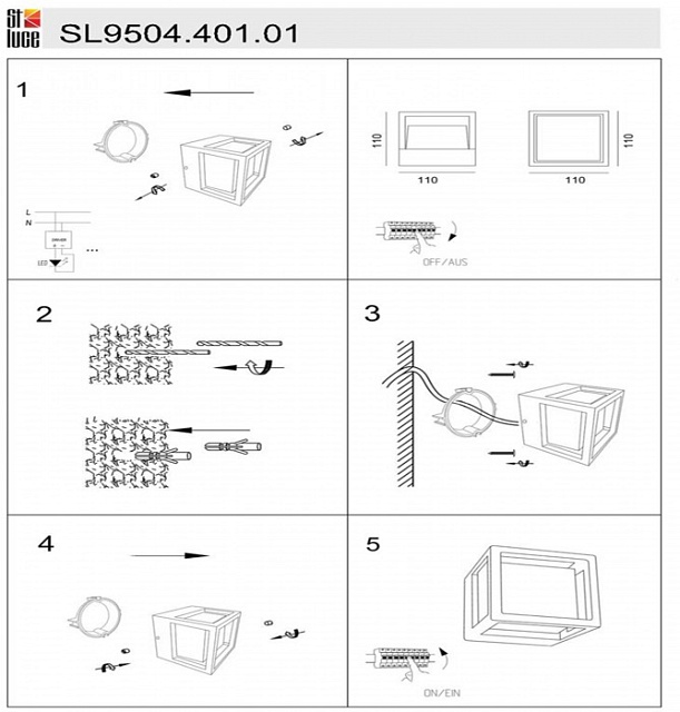 Настенный светильник уличный Alceno SL9504.401.01