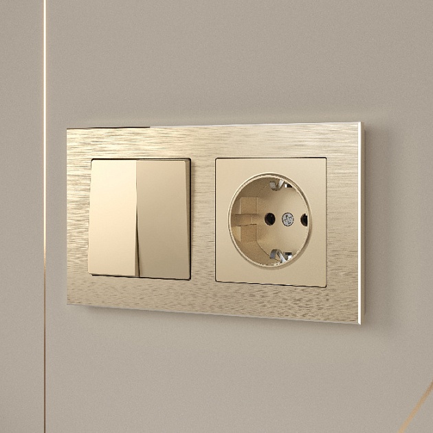 Выключатель Встраиваемые механизмы шампань W1120011