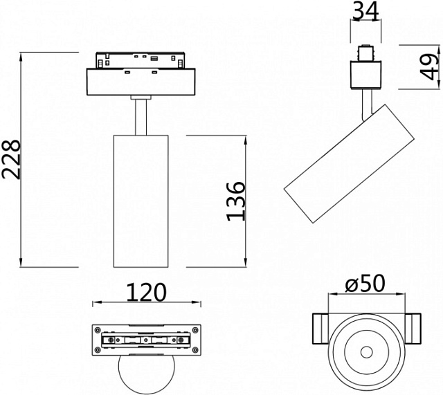 Трековый светильник Focus LED TR019-2-10W3K-W