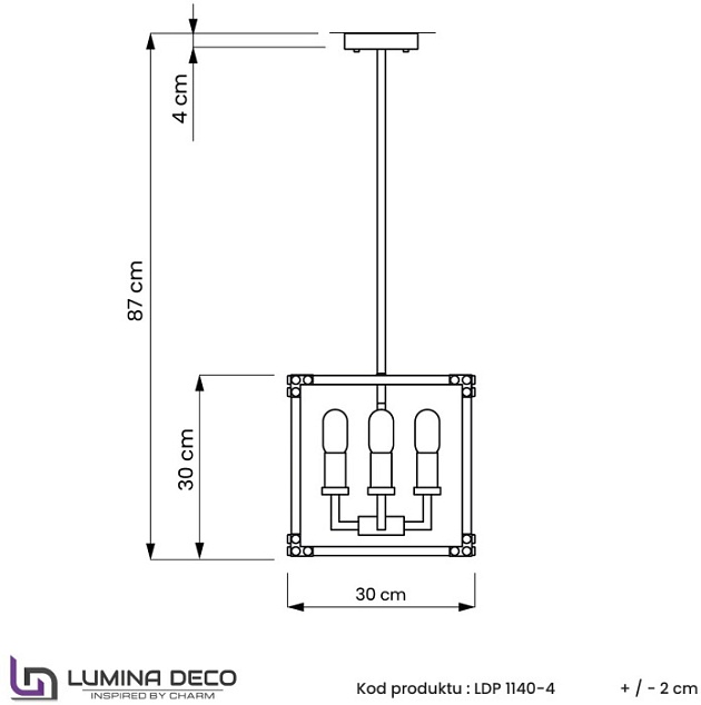 Подвесная люстра  LDP 1140-4 BK+MD