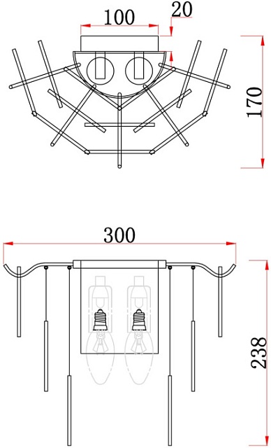 Настенный светильник Porto FR5104WL-02N