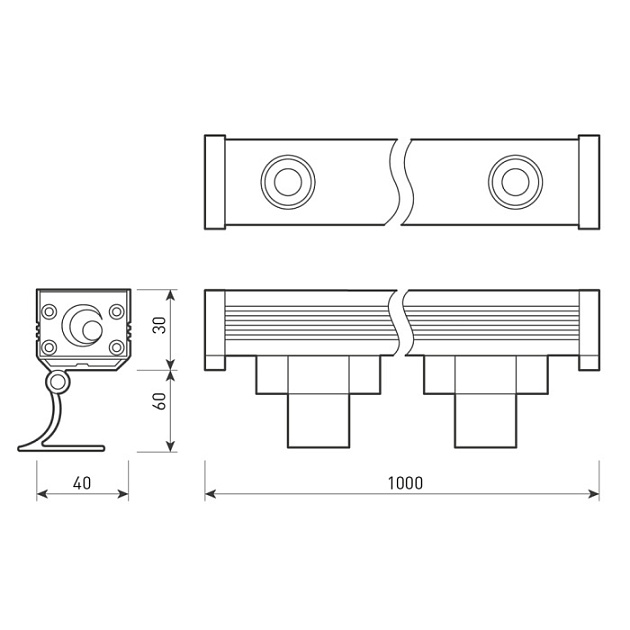 Прожектор уличный LINE WALLWASHER 023624