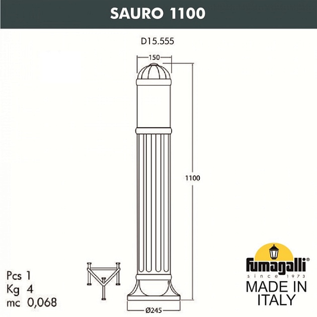 Наземный светильник Sauro D15.555.000.LYF1R