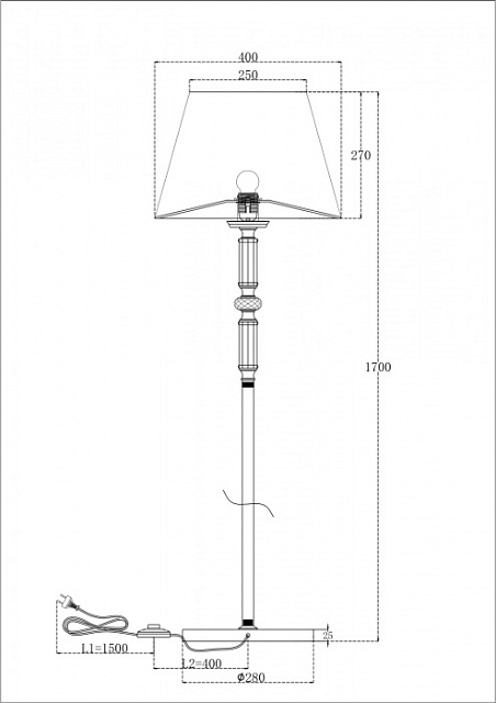 Торшер Riverside MOD018FL-01CH