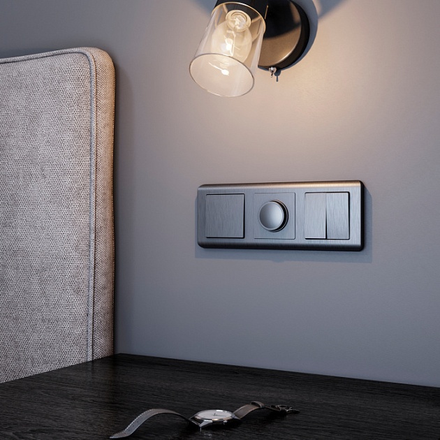 Выключатель Встраиваемые механизмы графит рифленый W1120004