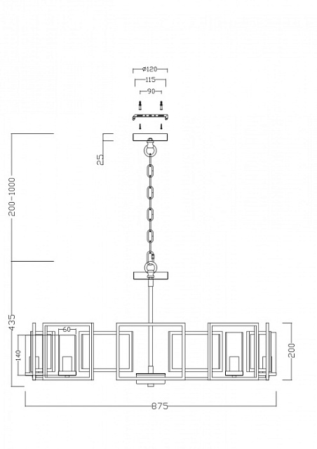 Подвесная люстра Bowi H009PL-08G