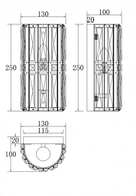 Бра Facet MOD094WL-01G