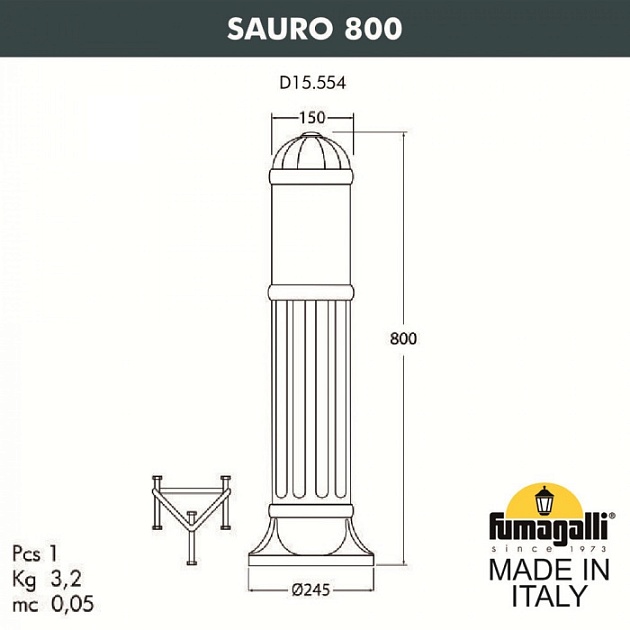 Наземный светильник Sauro D15.554.000.LYF1R