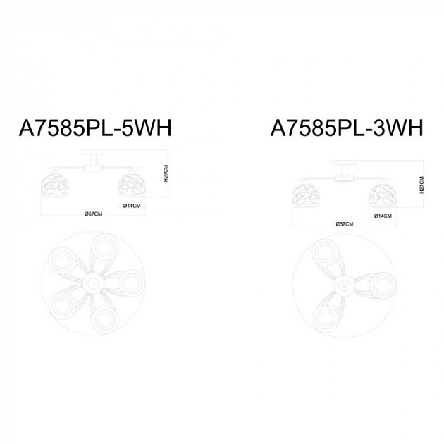 Потолочная люстра Sansa A7585PL-3WH