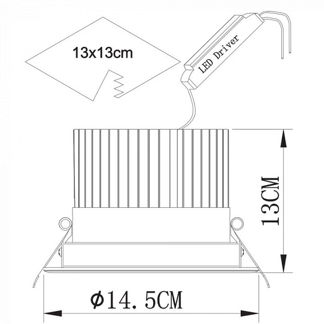 Точечный светильник Apertura A3315PL-1WH