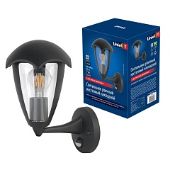 Настенный фонарь уличный  UUL-S81A 60W/E27 SENSOR IP54 BLACK