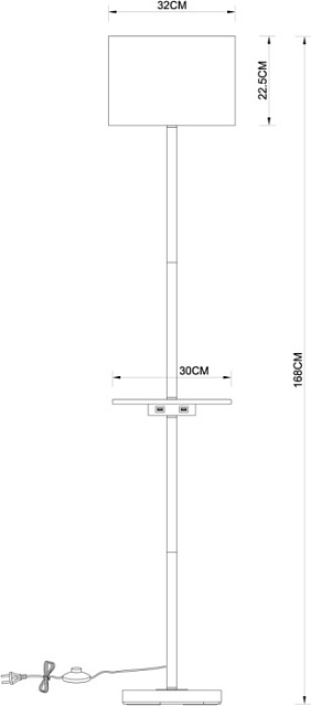 Торшер Combo A4056PN-1WH