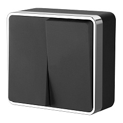 Выключатель Накладные механизмы Gallant черный/хром W5020035