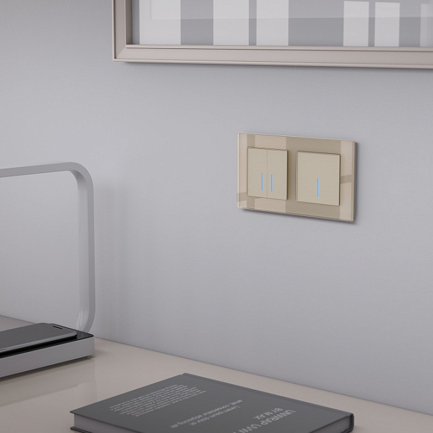 Выключатель Встраиваемые механизмы шампань W4520611