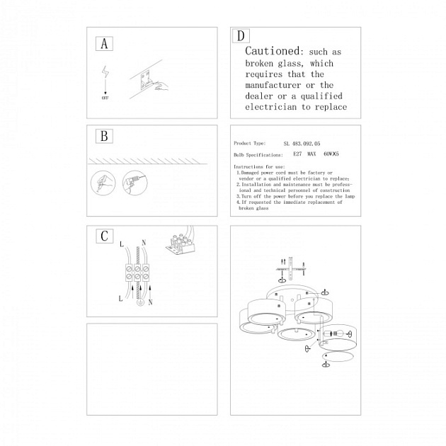 Потолочная люстра Foresta SL483.092.05