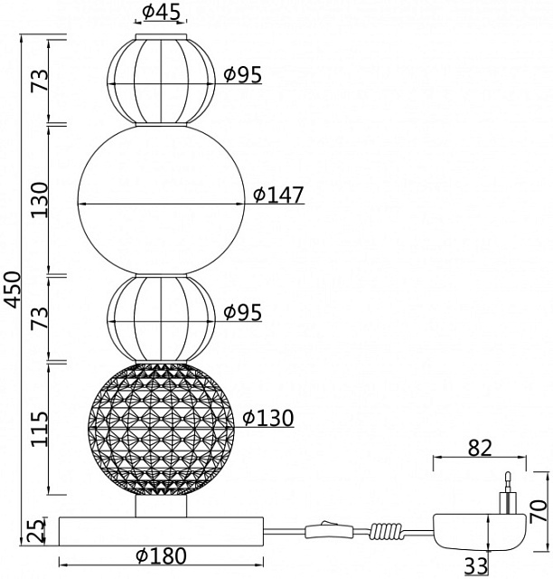 Интерьерная настольная лампа Collar MOD301TL-L18CH3K