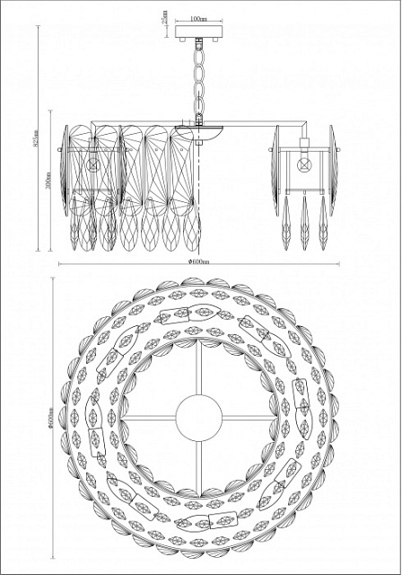 Подвесная люстра Mery V9040-8P