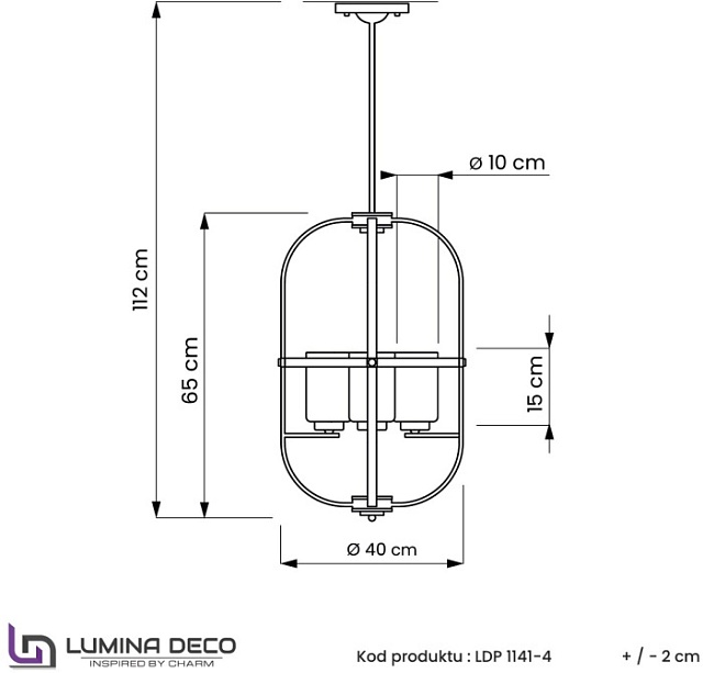 Подвесная люстра LDP 1141-4 BK+MD
