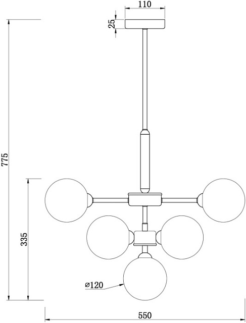 Потолочная люстра Inversion FR5233PL-13BS